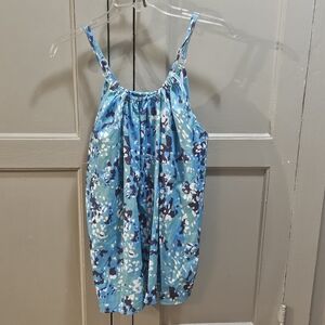 NWOT - Blue Printed Spaghetti Strap Summer Top - Sz XXL